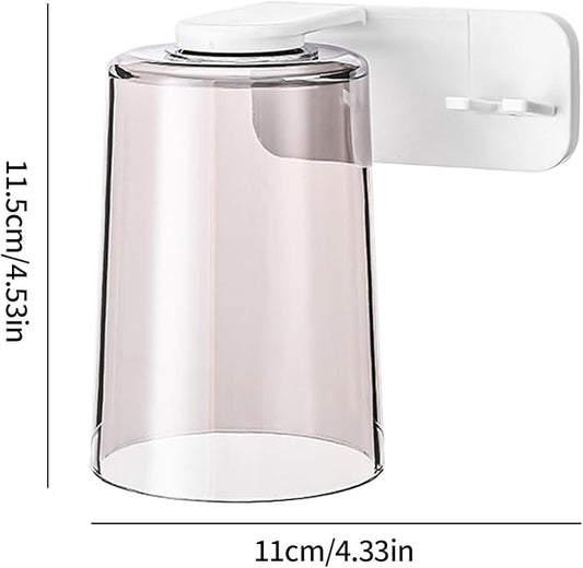 Toothbrush Organizer - Mouthwash Cup Set, Wall Mounted Toothbrush Storage, Bathroom Fixture with Compact Mount Design, Hygiene Rack for Home Apartment Dorm Office Hotel RV