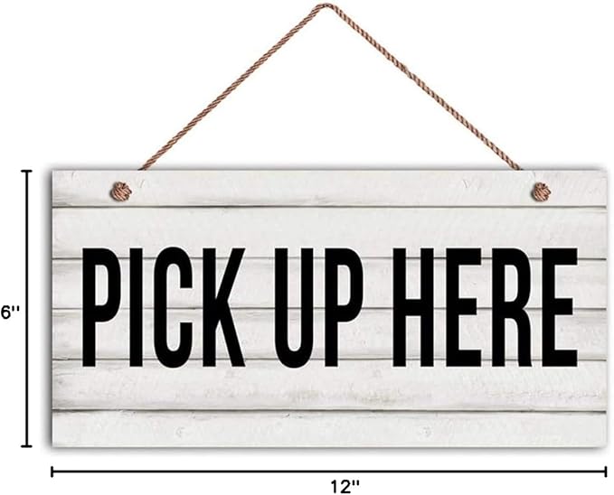 Pick Up Here Wood Sign Restaurant Sign Rustic Decor Cafe Order Sign Store Sign 12x6inches(1058qq)