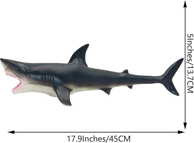Gemini&Genius Sea Animal Great White Shark Action Figure Soft Rubber Swimming Pool Bathtub Toys, Realistic 18'' Length Ocean Animal Swordfish Educational and Role Play Toy for Kids