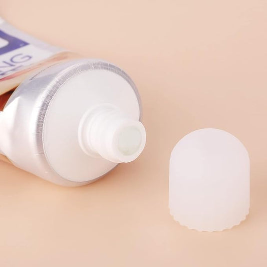 Self Closing Toothpaste Caps - Silicone Toothpaste Cap, Mess-Free Toothpaste Pump, Toothpaste Caps for Kids, Adults, Toothpaste Dispenser Squeezer Lids for Bathroom Accessories