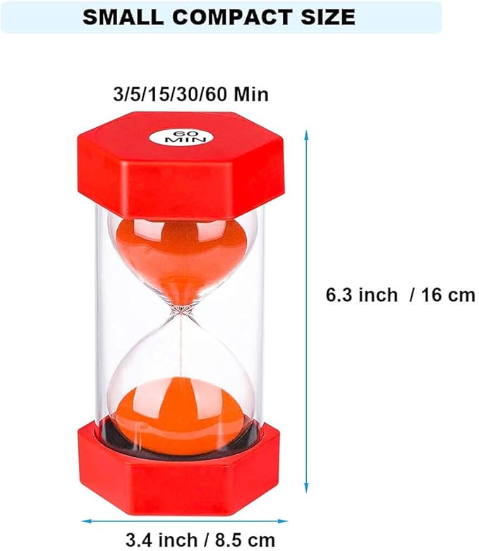 SuLiao Hourglass Timer: Plastic Sand Clock 30 Minute, Large Red Sand Watch 30 Min, Hour Glass Color Sandglass Timer for Kids, Games, Classroom, Kitchen, Decoration