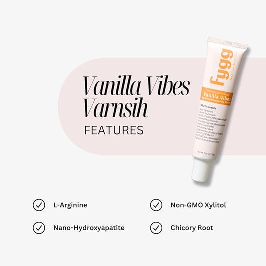 Fygg Nano-Hydroxyapatite Dental Varnish | Fluoride-Free Enamel Repair for Sensitive Teeth | Mild Mint Flavor, Suitable for Adults & Kids (1.36oz, Vanilla)