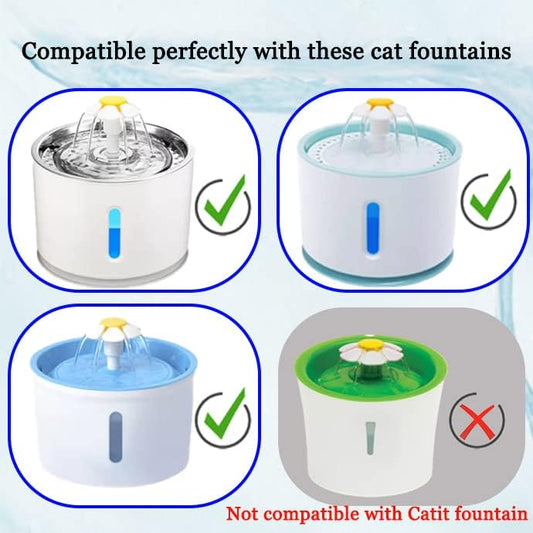 12/16 Pack Cat Water Fountain Filters, Cirfifth Triple Filtration System Pet Cat Fountain Filter Replacement for 84oz/2.5L Automatic Cat Fountain (4 Pack)