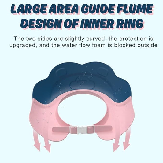 Baby Shower Cap - Waterproof Bath Visor for Toddlers 1-3 Years, Extra Soft Silicone Hair Washing Hat for Kids, Keep Water Out of Eyes(Animal Design) (Blue)