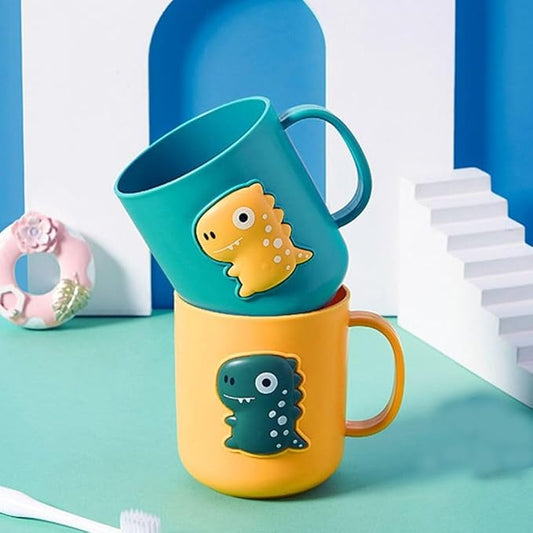 Cute Dinosaur Toothbrush Cup,Plastic Mouthwash Cup Portable Drinking Cup,Multipurpose Durable Toothbrush Holder for Bathroom Kitchen(Blue)
