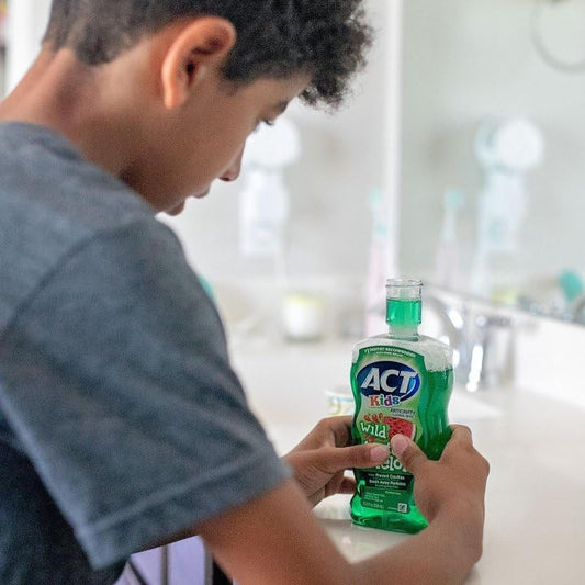 ACT Kids Anticavity Fluoride Mouthwash, Sugar & Alcohol Free Mouth Rinse Strengthens Teeth, Wild Watermelon, 16.9 fl. oz.(Pack of 3)