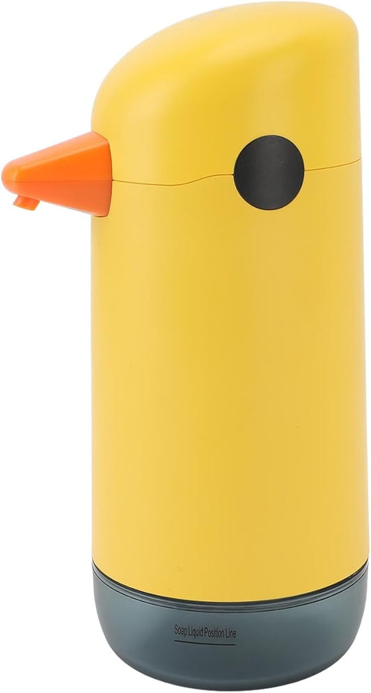 Automatic Soap Dispenser Yellow Duck Cute Touchless Visual Liquid Level Battery Powered Smart Sensor Foam Dispenser for Kids Bathroom ABS Material