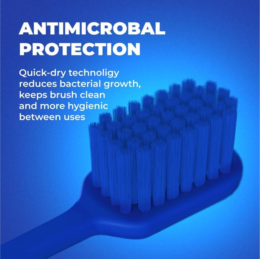 Medium Soft Toothbrush for Adults | Ultra-Dense Rounded Bristles | Gentle on Gums | Deep Plaque Removal | Whiter Smile | Suitable for Braces | 2 Pack Multicolor