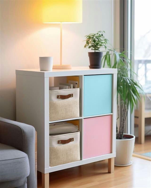 DECOMOMO Storage Baskets for Shelves - Fabric Storage Bins, Linen Closet Organizers and Storage (Beige & White, XL - 3 Pack)