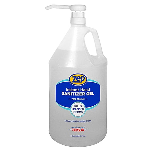 Zep Instant Hand Sanitizer Gel 70% Alcohol - 1 Gallon (Case of 4) 355825 - Pump Included - Exceeds CDC Recommendations - Kills 99.9% of Germs