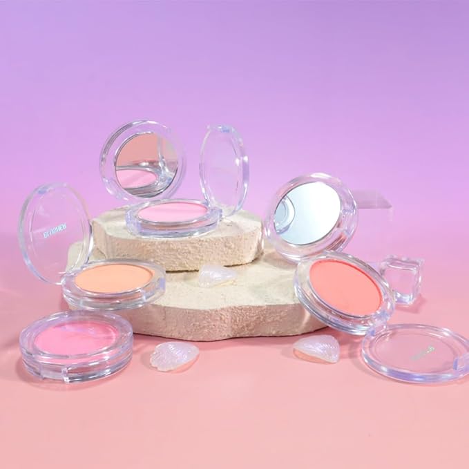 Blush for Cheeks Makeup Palette, Natural Matte Cream Powder Single Blushes for Eye and Cheek, Buildable Long-Lasting Color, Vegan & Cruelty-Free, Everyday Makeup Look for Women, #02-Rose Pink