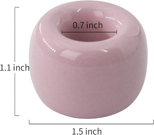 AirMoon Mini Ceramic Toothbrush Holder for Bathroom - Pink Small Countertop Organizer, Easy Clean Toothbrush Stand, Suit for Electric Toothbrush Head, Pens & Coffee Spoon, Pack of 2
