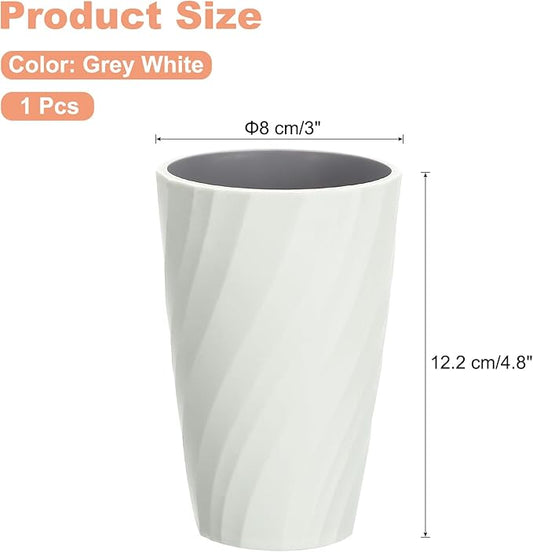 uxcell Toothbrush Cup Portable Mouthwash Cup Reusable Toothbrush Holder Organizer Bathroom Tumbler Cup 370ml for Home Bathroom Travel, Grey White