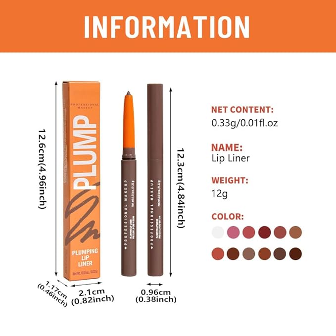 Matte Lip Liner Pencil for Shaping Lips, Retractable Creamy Brown Crayon LipLiner Pencil, Long Lasting Waterproof Lipstick Lip Liner Makeup, Vegan Beauty 09#