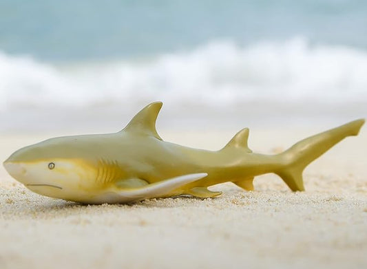 Gemini&Genius Marine Animal World Toy Lemon Shark Ocean Shark Action Figure Sea Animal Great White Shark Action Figure Soft Rubber Toys Role Play Swimming Pool Beach Bathing Toys for Kids