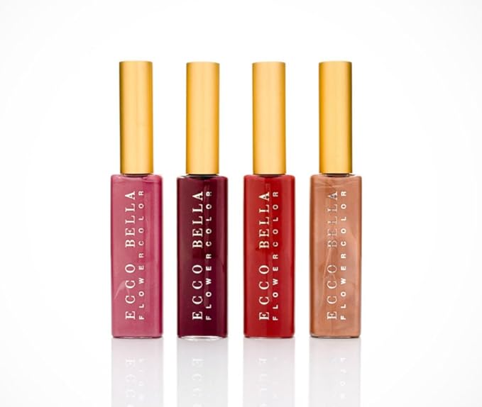 Ecco Bella Natural Lip Gloss - Good For You Gloss - Non-Sticky Lip Shine, Glossy Lips, Long Lasting Lip Gloss - Clean & Hydrating Makeup - Healthy Moisturizing Ingredient Gloss - Power