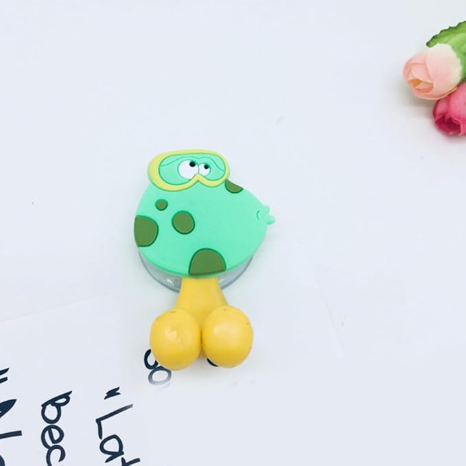 10pcs Cartoon Animal Toothbrush Holder with Strong Suction Cup Wall Stand for Bathroom Creative Silicone Rack with Frog Pig Shark Designs Space-Saving Organizer for Random Color