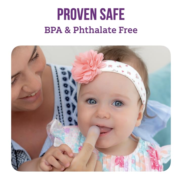 Baby Toothbrush, 360 Degree Bristle Silicone Baby Toothbrush 6 to 12 Months, and Toddler Toothbrushes 1-2, Set of 2 - Clear