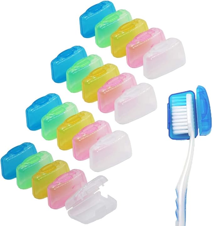 100PCS Portable Toothbrush Containers Travel Toothbrush Cap Cover Tooth Brush Caps Convenient for Travel, Home, Office and Hotel Use