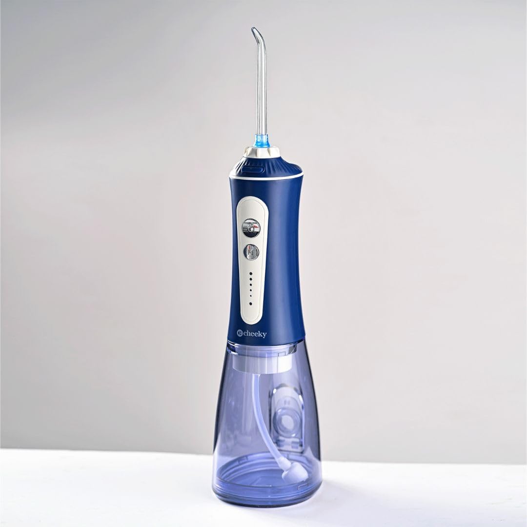 Cheeky Cordless Water Flosser with 5 Floss Heads, 5 Pressure Modes, and Rechargeable Battery, 300 mL Water Tank, Deep Tooth and Gum Cleaning