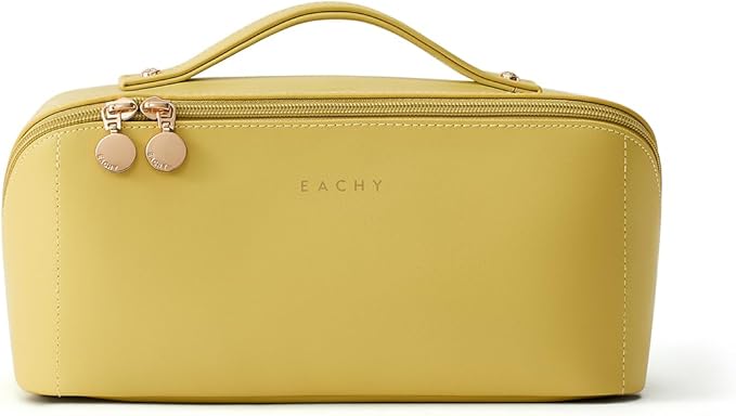 EACHY Travel Makeup Bag,Large Capacity Cosmetic Bags for Women,Waterproof Portable Pouch Open Flat Toiletry Bag Pattern Makeup Bag