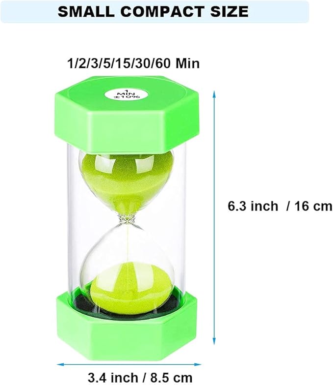 SuLiao Hourglass Timer Sand Clock 2 Minute: Colorful Sand Timer 2 Minute, Small Green SandWatch 2 Min, Plastic Hour Glass Sandglass for Kids, Games, Decor, Classroom, Kitchen, Toothbrush