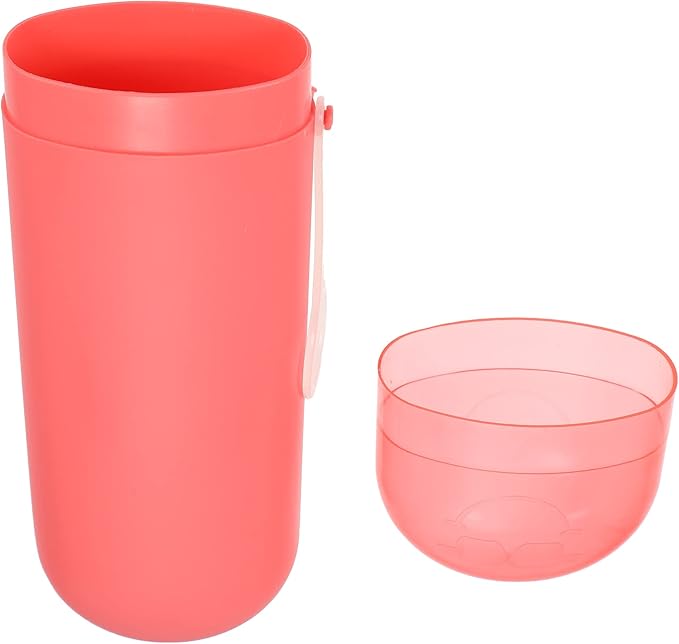 VOCOSTE 1 Pcs, Portable Toothbrush Case with Hook, Plastic, Traveling Toothbrush Holders Case, Travel Business, Red, 8.07"x2.36"x1.38"