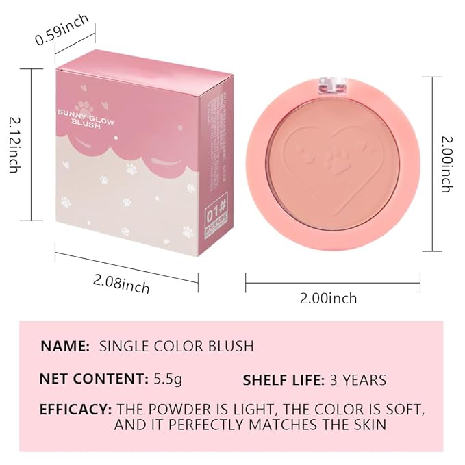 Matte Blush Powder for Cheeks, Cruelty Free Makeup – Long Lasting Natural Face Blusher Makeup, Lightweight Blendable Cheek Color Palette for Women All Skin Tones - #06 Nude Brown