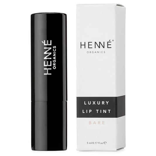 Henné Organics Luxury Lip Tint - Moisturizing, Sheer Natural Color - Bare (Pink Nude)