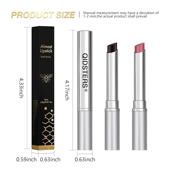 2Pcs Honey Lipstick Tinted Lip Balm, Sheer Hydrating Lip Stain for All Skin Tones, Natural Lightweight Lips Gloss Makeup for Women, Vegan & Cruelty-Free