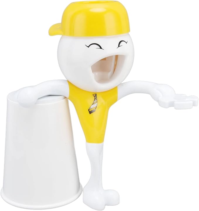 3 in 1 Cartoon Toothbrush Holder, Toothpaste Squeezer Dispensers, Kids Bathroom Set