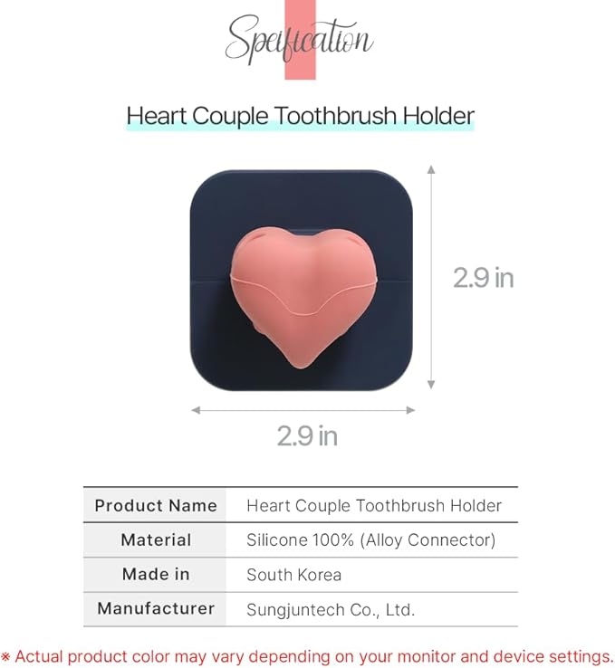 1+1 Silunity Silicone Toothbrush Holder - Suction & Stick, Reusable Sticker - Wall Mounted for Bathroom/Shower - Made in Korea - Ideal for Toothbrushes/Razors (Navy Pad (1+1), Couple)