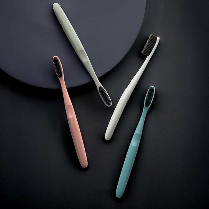 WANGTA Mini Black – Charcoal Large Toothbrush – 1.4 inch (3.5 cm) Head | 3,200 Bristles for Firm Cleaning & Bacterial Suppression | Made in Korea Oral Care (10 Pack)