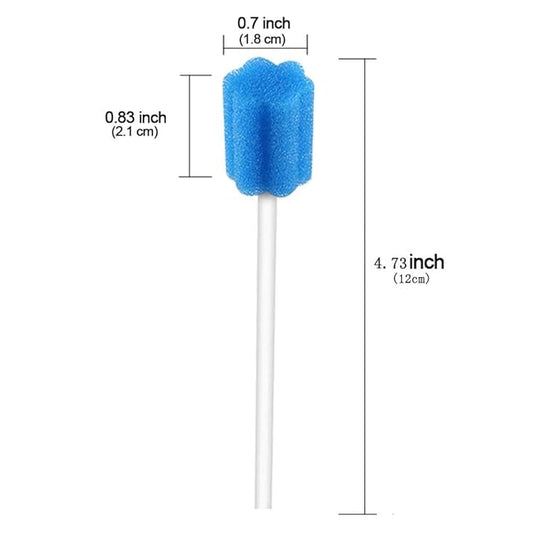 Wellgler's Disposable Oral Swabs,Sterile Sponge Mouth Swabs,Individually Wrapped (50pcs,Blue)