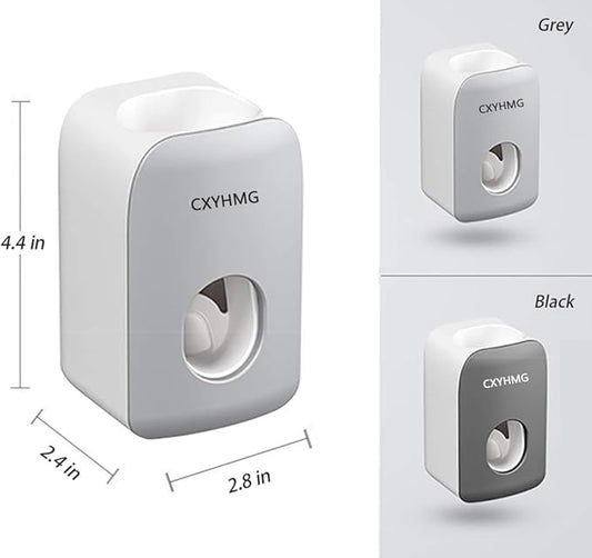 Automatic Toothpaste Dispenser for Kids, 2 PCS Toothpaste Squeezer for Kids & Family Shower Decor, is Wall Mounted Bathroom Accessories Organizer (Black, 2PACK)