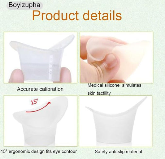 Boyizupha® 2 Pcs Silicone Eye Wash Cups for Eye Rinse,Cleansing with 1 Storage Container