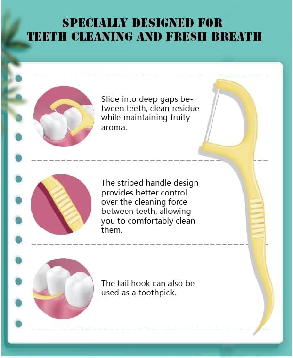 Fruit Flavored Floss,toothpicks,Cleaning Teeth,Ultra-fine Dental Floss Stick, Fight Tooth Decay and Keep Your Teeth Clean,Teeth Cleaning Tool (200 Pieces (Boxed/Double line), Mixed Flavors)