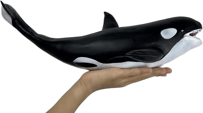Gemini&Genius Nautical Shark Toy Killer Whale Action Figure, Bathtub Toy, Black, 16 Inches