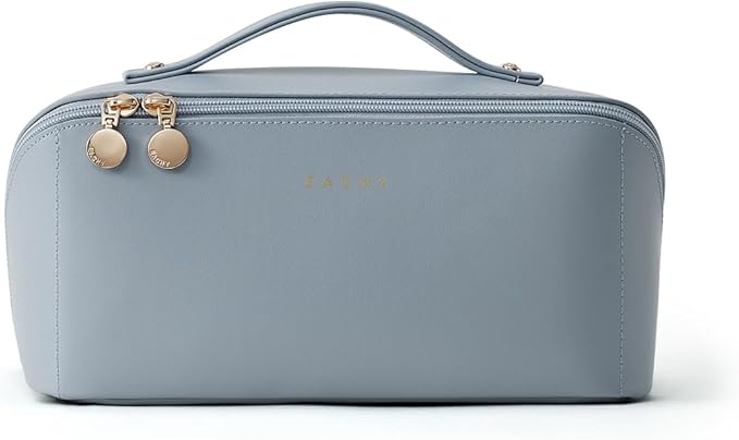 EACHY Travel Makeup Bag,Large Capacity Cosmetic Bags for Women,Waterproof Portable Pouch Open Flat Toiletry Bag Pattern Makeup Bag