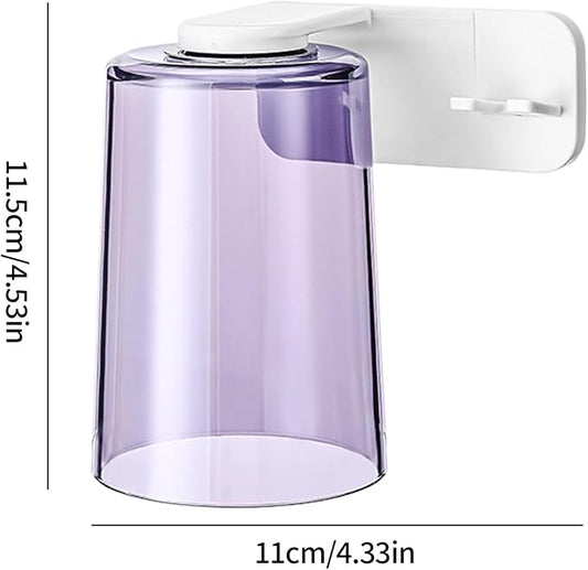 Toothbrush Cup Organizer - Adhesive Rinse Cup Set, Wall Mounted Brush Dispenser, Bathroom Accessory with Space Saving Design, Tooth Care Holder for Home Apartment Dorm Office Hotel RV Travel