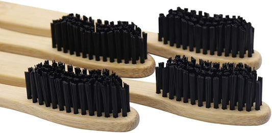 Super Hard Toothbrush Bamboo Toothbrush Large Brush Head Manual Toothbrsuh Hard Bristles Pack of 4