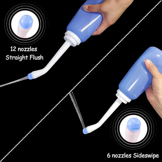 Handheld Personal Bidet Bottle, Bottle for Gentle Postpartum Care and Cleansing, Feminine Care, Personal Perineum Cleansing, 500Ml Portable Bidet Travel Bidet(Blue), Resistant to 100ºC,Bonus Bag