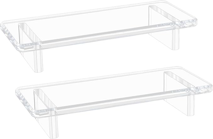 2Pack Acrylic Counter Tray Organizer. Multi-Purpose Kitchen & Bathroom Sink Tray Decor for Soap, Perfume, Vanity, Candles, Plants - Countertop Holder, Space-Saving Modern Home Décor (Small )