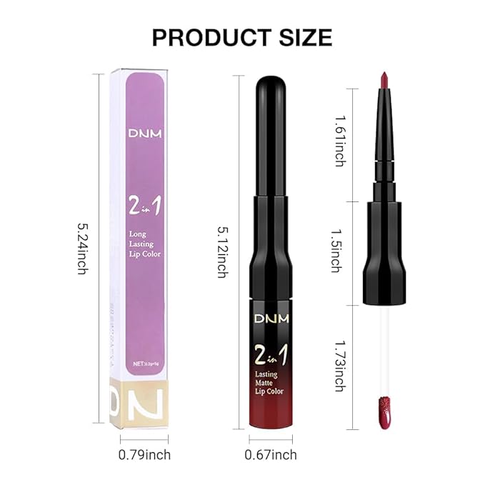 1Pcs 2 in 1 Cherry Frost Red Matte Lip Liner and Liquid Lipstick Stain Makeup Set for women, Red Long Lasting Smudge Proof Lip Tint Matte Finish Lip Gloss for All-Day Color Hold Easy to Use 05#