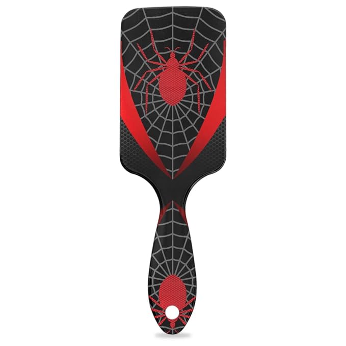 Kids Hair Brush for Boys Girls Toddler - Detangler Hairbrush for Wet Dry Thin Long Curly Hair Pain-Free Comb (Red Spider Web)