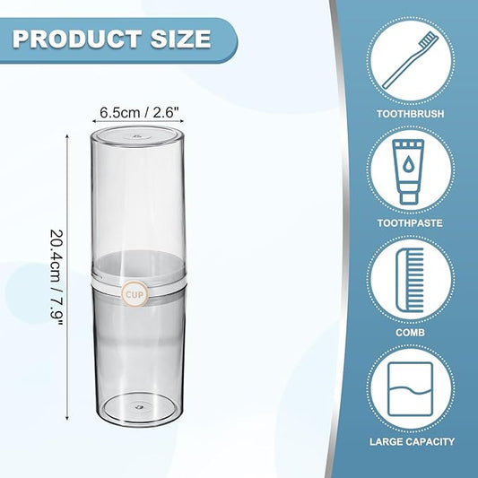 uxcell 1Pcs Travel Toothbrush Case, Portable Travel Toothbrush Holder with Cover, Toothbrush and Toothpaste Container for Bathroom, Gym,Business Trip, Camping (Black)