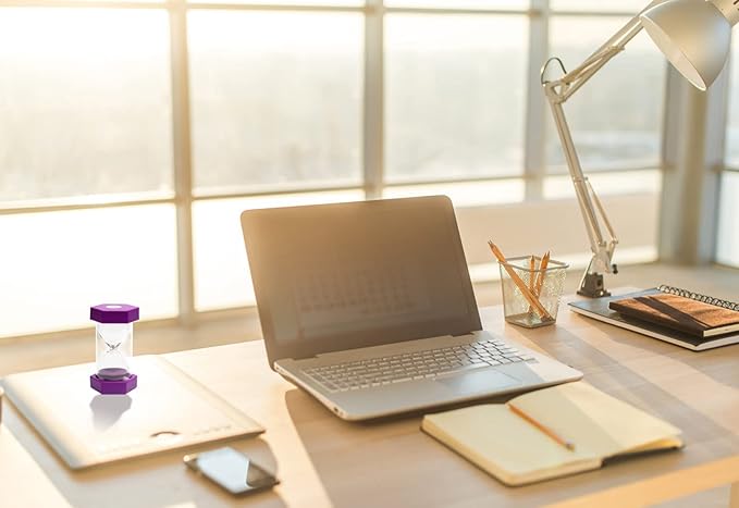 10 Minutes Sand Timer, Hourglass Timer, Sand Clock for Kids, Colorful Sand Watch, Sandglass Timer, Visual Timer for Home Office Kitchen Decor (Purple)