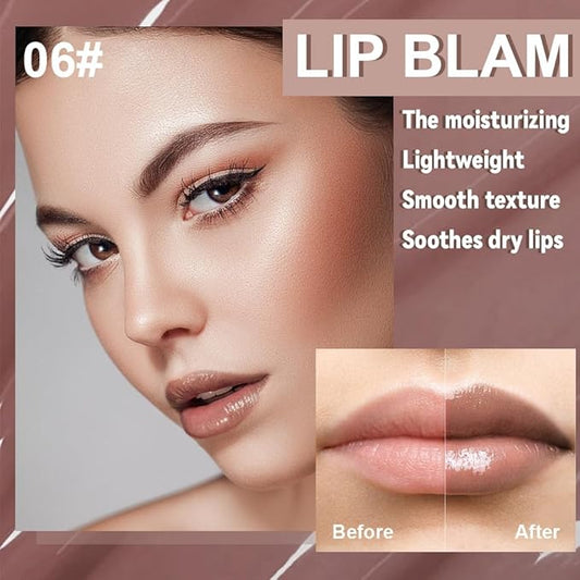 Light Gloss Tinted Buttery Lip Balm – Hydrating Lip Care with Nourishing Oils for Women’s Dry Lips, Natural Tint & Soft Gloss, Lip Plumper Moisture & Light Lip Stain Finish, Vegan 1Pc-#06 Iced Coffee