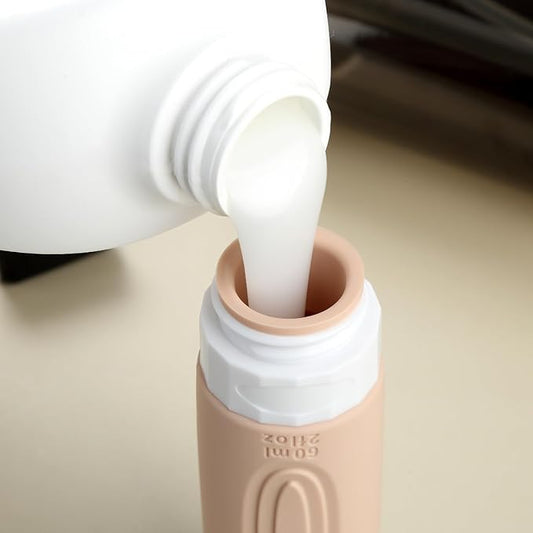 Travel Bottles for Toiletries, Tsa Approved 2oz Travel size Bottles, BPA Free Leak Proof Travels Toiletry Containers, Traveler Accessories with Toiletry Bag for Shampoo Liquid (4 Pack)