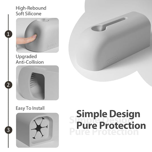 Bathtub Faucet Cover, Soft Silicone Bath Faucet Cover for Kids, Bath Spout Cover for Tub, Faucet Cover for Bathtub Safety, Toddler Bath Tub Water Spout Cover, Universal Fit (Grey)